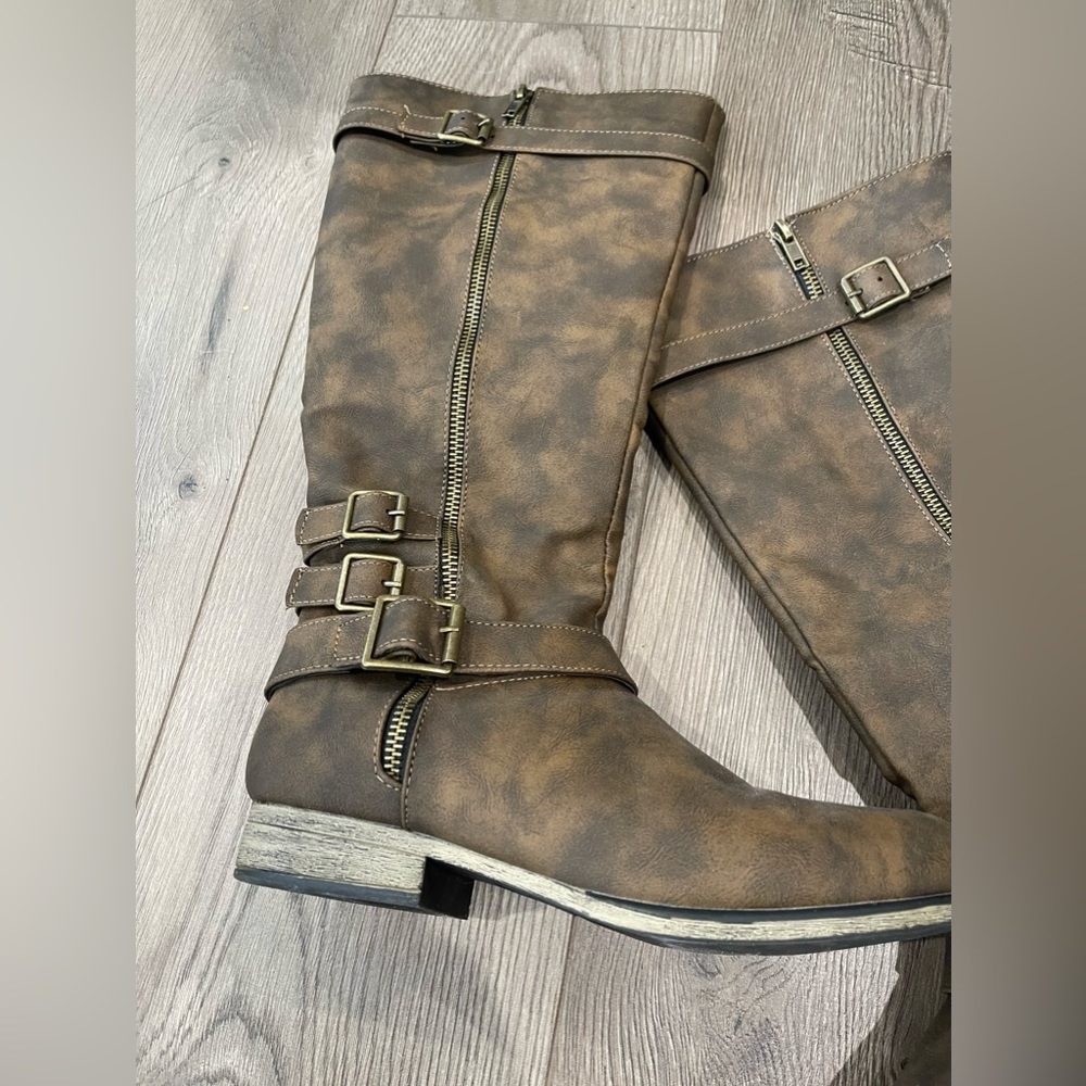 Brown riding boots